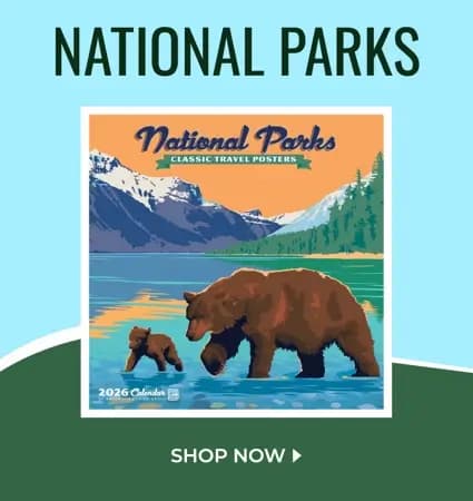 Explore 2026 National Parks calendars showcasing stunning U.S. landscapes — shop now for holiday gifts before they sell out.