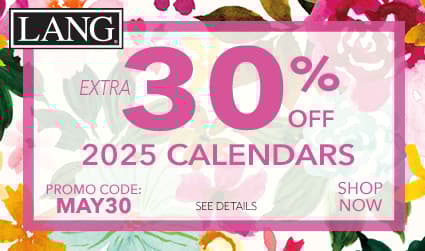 Extra 30% Off 2025 Calendars. Use Code MAY30. Shop now button included. 