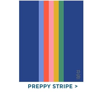 Preppy Stripe Academic 2026 Monthly Planner