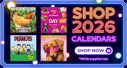 Shop 2026 calendars featuring Betty Boop, Dolly Parton, Peanuts, Aunty Acid, and more. Browse popular wall calendars, family organizers, inspirational picks, and cute animal themes. Click to shop now while supplies last.