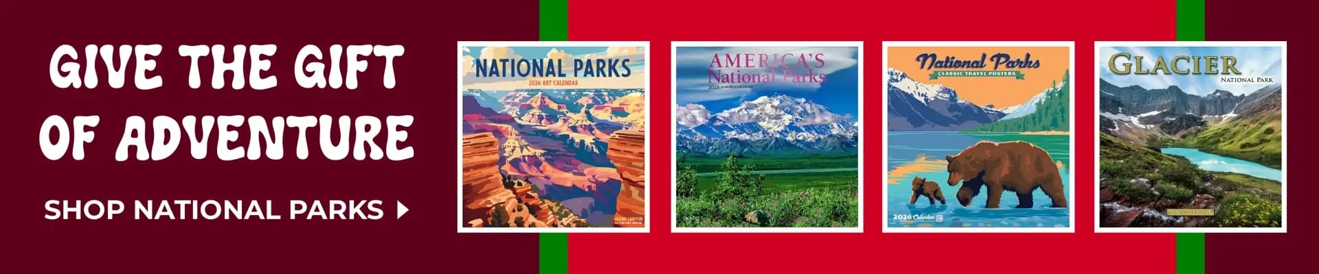 Shop 2026 National Parks calendars featuring breathtaking landscapes and iconic scenery from America's most loved destinations. Perfect for holiday gifting while supplies last.