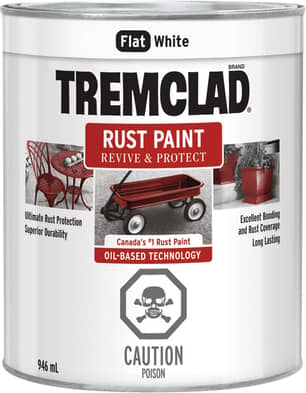 Thumbnail of the Tremclad Rust Paint Flat White 946ml