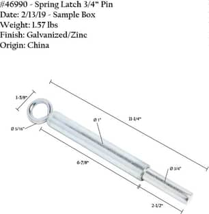 Thumbnail of the Spring Latch 3/4" With 1-3/4" Movement - Galvanized
