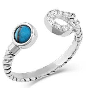 Thumbnail of the Montana Silversmiths® Infinite Luck Turquoise Wrap Ring