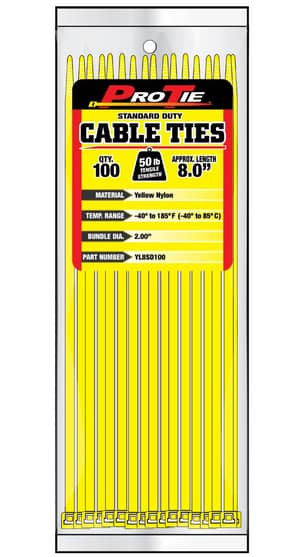 Thumbnail of the CABLE TIE 8"YELNYL 50LB 100PC