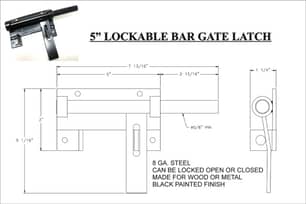 Thumbnail of the Lockable Bar Gate Latch 5"