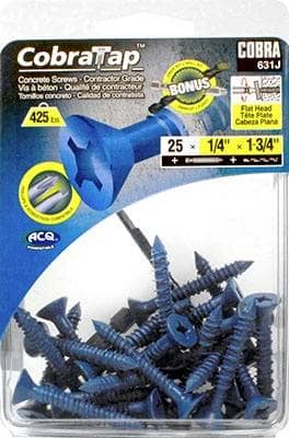 Thumbnail of the METAL CONCRETE SCREW ANCHOR WITH BLUE COATING 1/4" X 1-3/4"