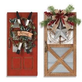 Thumbnail of the Gerson International Decoration Wood Door with Wreath Accent 24"