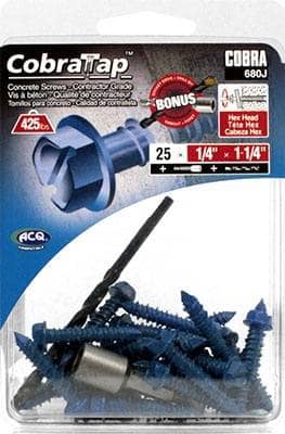 Thumbnail of the METAL CONCRETE SCREW ANCHOR WITH BLUE COATING 1/4" X 1-1/4"