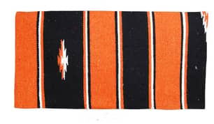 Thumbnail of the NAVAJO STYLE HORSE SADDLE BLANKET-ORANGE AND CREAM