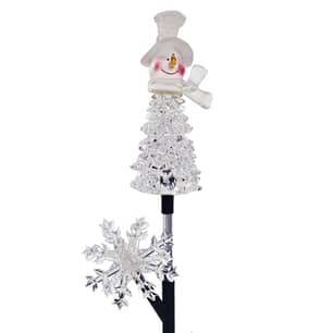 Thumbnail of the Alpine® Solar Snowman & Snowflake Stake With Led Lights