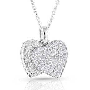 Thumbnail of the Montana Silversmiths® Country Charm Crystal Love Necklace