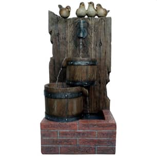 Thumbnail of the Angelo Decor Birds And Barrels 28" Outdoor Fountain
