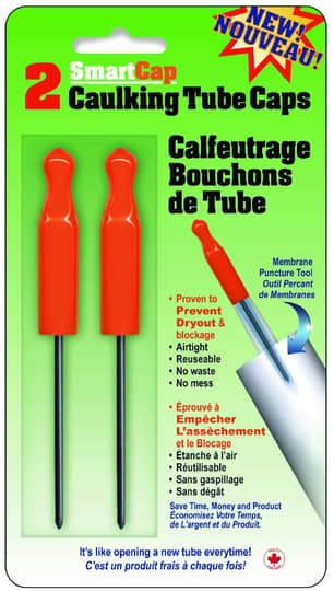 Thumbnail of the Smart Cap, airtight re-usable Caulking Tube Caps 2pk