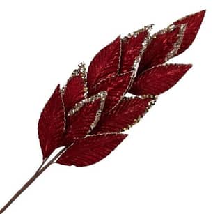 Thumbnail of the CF COLLECTION  Spray Leaf 26.5" Burgundy W/ Champ Glitter Border