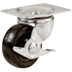 Thumbnail of the 2-1/2-Inch Soft Rubber Swivel Plate Caster with Side Brake, 100-lb Load Capacity