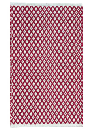 Thumbnail of the 20x34 Woven Lattice Red Scatter Rug