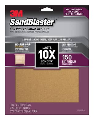 Thumbnail of the 3M™ SandBlaster™ Advanced Sanding Sanding Sheets w/ NO-SLIP™ GRIP, 20150-G-4 ,150 grit, 9 in x 11 in, 4/pk
