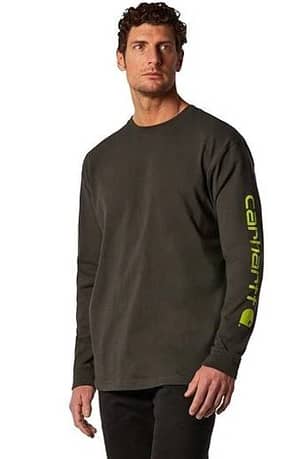 Thumbnail of the Carhartt® Loose Fit Heavyweight Long-Sleeve Logo Graphic On Sleeve T-Shirt