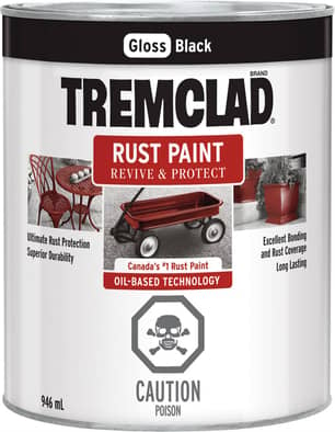 Thumbnail of the Tremclad Rust Paint Gloss Black 946ml