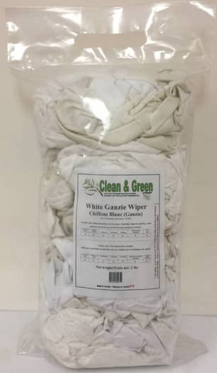 Thumbnail of the Cleancloth Ganzie 100% White Cotton Knit Wiping Rags | 2 lb Pack