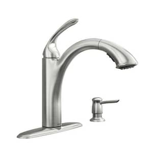 Thumbnail of the Moen Kinzel Spot Resist Stainless One-Handle Low Arc Pullout Kitchen Faucet