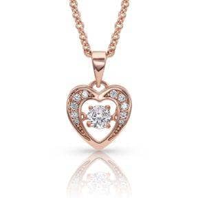 Thumbnail of the Montana Silversmiths® Let'S Dance A Little Dance Rose Gold Heart Necklace
