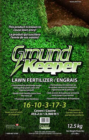 Thumbnail of the Groundkeeper 16-10-3-17-3 Lawn Fertilizer 12.5Kg
