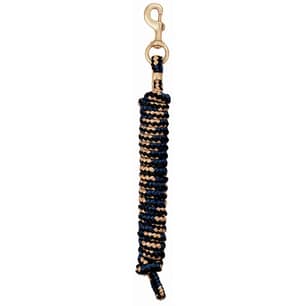 Thumbnail of the Weaver Leather Poly Lead Rope with Brass 225 Snap 10' Black/Navy Blue/Tan