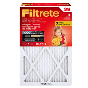 Thumbnail of the FILTRETE ALLERGEN DEFENSE MICRO ALLERGEN FILTER, MICROPARTICLE PERFORMANCE RATING 1000, 16 in x 25 in x 1 in, 3 per pack