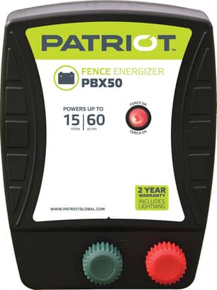 Thumbnail of the PATRIOT PBX50 60 ACRES FENCE ENERGIZER (DC)