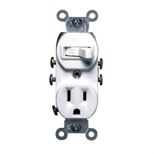 Thumbnail of the Duplex Combination Switch 15 Amp 120 Volt Single-Pole in White