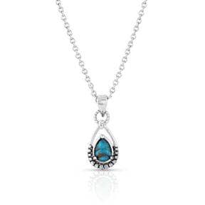 Thumbnail of the Montana Silversmiths® Touch Of Turquoise Teardrop Necklace
