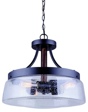 Thumbnail of the Canarm Riva 3-Bulb Chandelier- Black and Wood