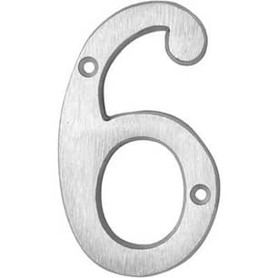 Thumbnail of the #6 CLASSIC 6 INCH HOUSE NUMBER BRUSHED ALUMINUM