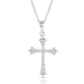 Thumbnail of the Montana Silversmiths® Ethereal Crystal Cross Necklace
