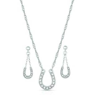Thumbnail of the Montana Silversmiths® Crystal Clear Lucky Horseshoe Jewelry Set