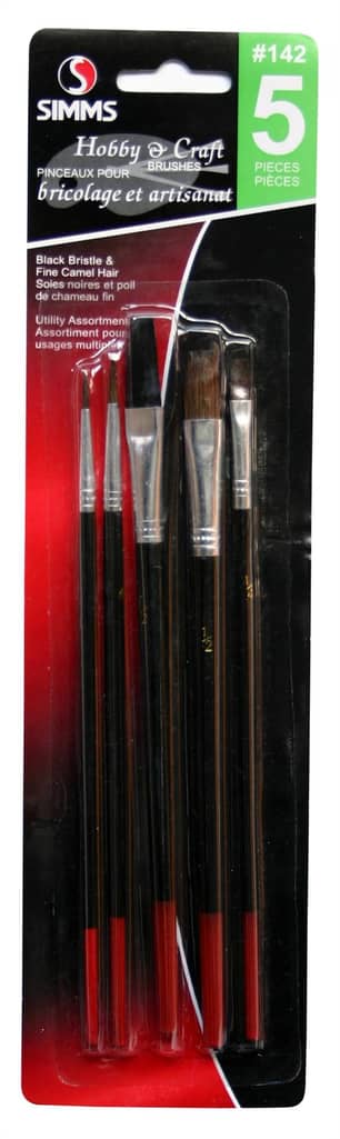 Thumbnail of the Hobby and craft brushes 5 piece, utility assortment