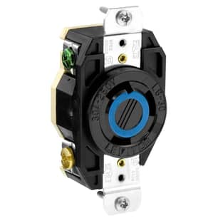 Thumbnail of the 30 Amp 250 Volt Flush Mounting Locking Receptacle Industrial Grade Grounding V-0-MAX Black