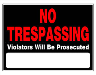 Thumbnail of the Sign 15X19 No Trespassing-Prosecuted