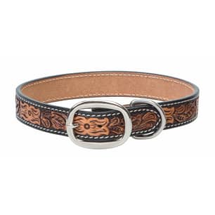 Thumbnail of the Floral Tooled Dog Collar 1"X21"