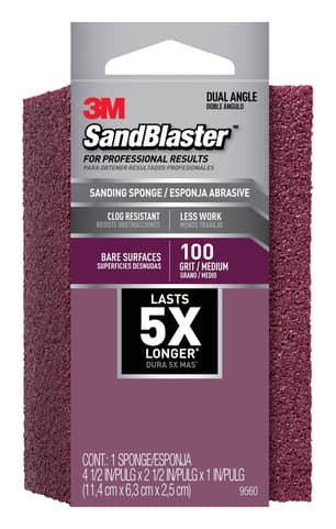 Thumbnail of the 3M™ SandBlaster™ EDGE DETAILING Sanding Sponge, 9560 ,100 grit, 4 1/2 in x 2 1/2 x 1 in, 1/pk