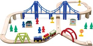 Thumbnail of the FIRST LEARNING 60-PIECE WOODEN TRAIN SET