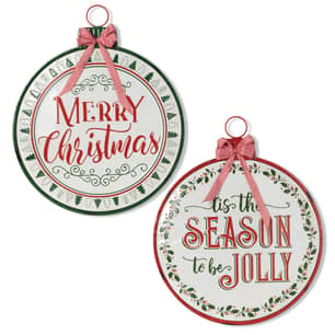 Thumbnail of the 19.6"H Metal Holiday Sign Ornament