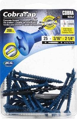 Thumbnail of the METAL CONCRETE SCREW ANCHOR WITH BLUE COATING 3/16" X 2-1/4"