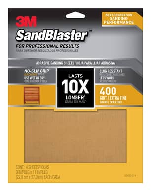 Thumbnail of the 3M™ SandBlaster™ Advanced Sanding Sanding Sheets w/ NO-SLIP™ GRIP, 20400-G-4 ,400 grit, 9 in x 11 in, 4/pk