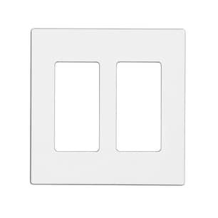 Thumbnail of the 2-Gang Subplate Included Polycarbonate Snap-On Mount Screwless Wallplate - White