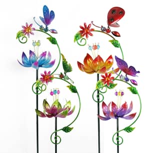 Thumbnail of the Kinetic Lotus Flower Stake Lights, Assorted Designs/Colours