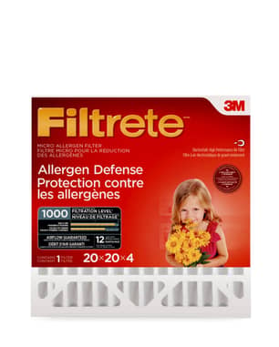 Thumbnail of the FILTRETE ALLERGEN DEFENSE MICRO ALLERGEN DEEP PLEA FILTER, MICROPARTICLE PERFORMANCE RATING 1000, 20 in x 20 in x 4 in