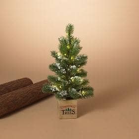 Thumbnail of the 15"H B/O LIGHTED PINE TREE IN WOOD BOX